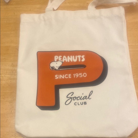 LOW START Peanuts canvas Tote bag says Social Club Peanuts since 1950. NWT - Picture 1 of 9